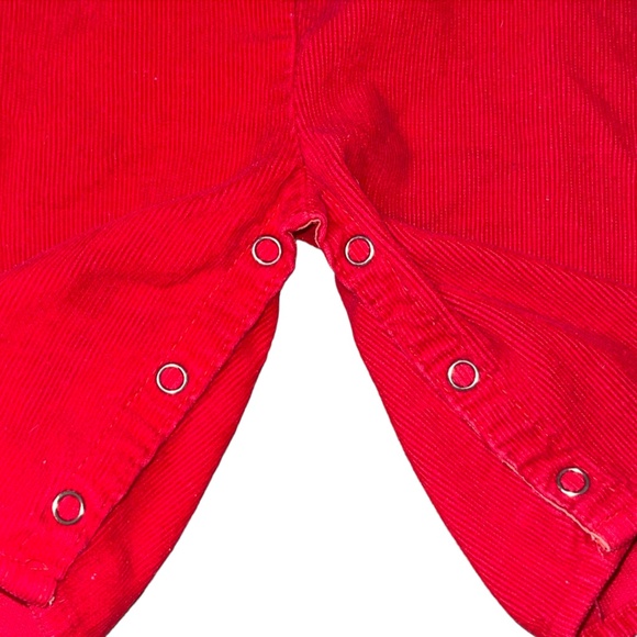 Vintage Overalls Corduroy JC Penney Toddletime Red 6 Months Japan Bear Blocks - Picture 9 of 13